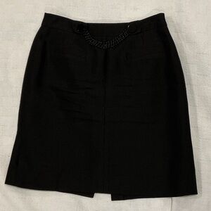 Kate Spade Black Pencil Skirt with Chain Detail
